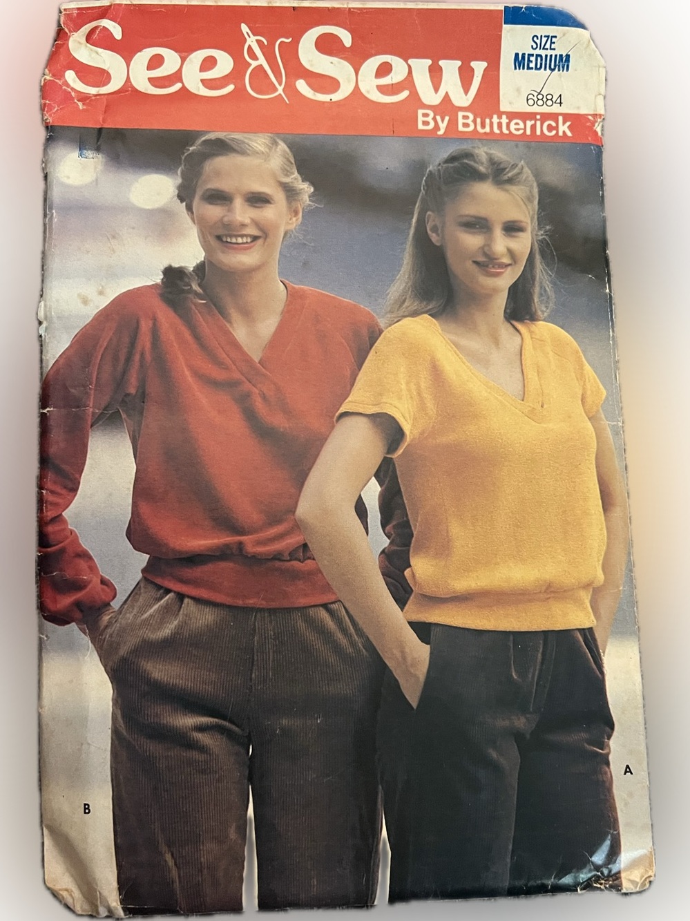 🍄Vintage New Butterick See & Sew 6884 Uncut Pattern Girls Shirts Sewing Size Med